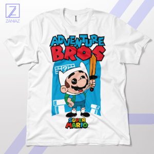 Mario Bros Style Adventure Time White T-Shirt