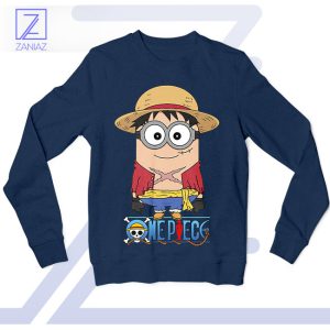 Minion One Piece Luffy Bounty Hunter Navy Sweatshirt