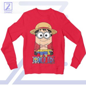 Minion One Piece Luffy Bounty Hunter Red Sweatshirt