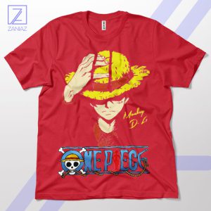 Monkey D Luffy Signature Pirate King Red T-Shirt