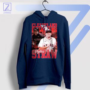 Myles Straw Bolt Cleveland Guardians Navy Hoodie