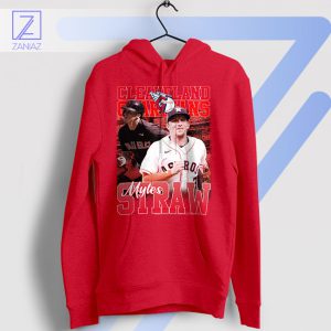 Myles Straw Bolt Cleveland Guardians Red Hoodie