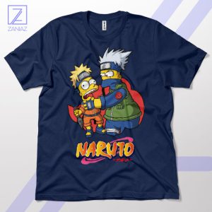 Ninja Family Fun Bart and Homer Navy T-Shirt
