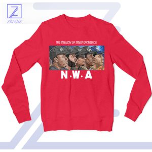 Old School Hip Hop NWA Street Knowledge Red Sweatshirt