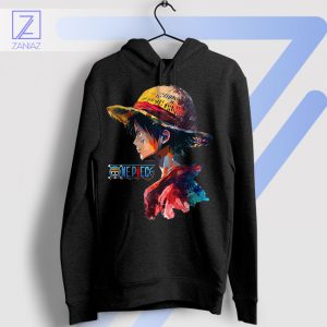 One Piece Masterpiece Luffy with Straw Hat Black Hoodie