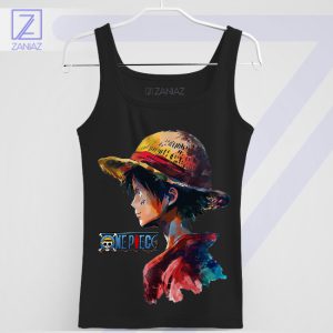 Pirate King's Journey Luffy with Straw Hat Black Tank Top