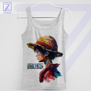 Pirate King's Journey Luffy with Straw Hat Sport Grey Tank Top