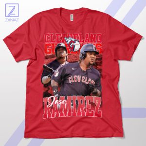 Power and Precision José Ramírez Guardians Red T-Shirt