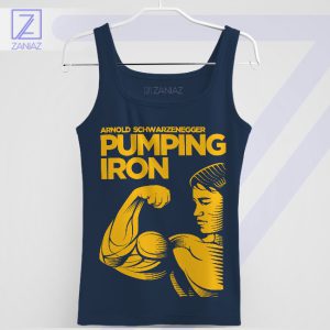 Pumping Iron Motivation Arnold Quote Navy Tank Top