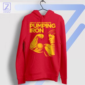 Pumping Iron Retro Arnold Schwarzenegger Red Hoodie