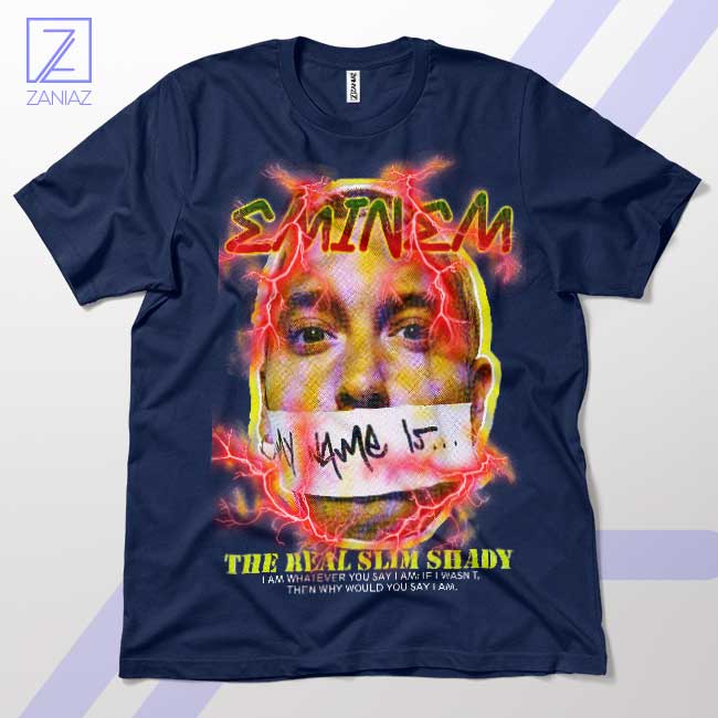 Real Slim Shady Vibes Eminem Graphic Navy T-Shirt