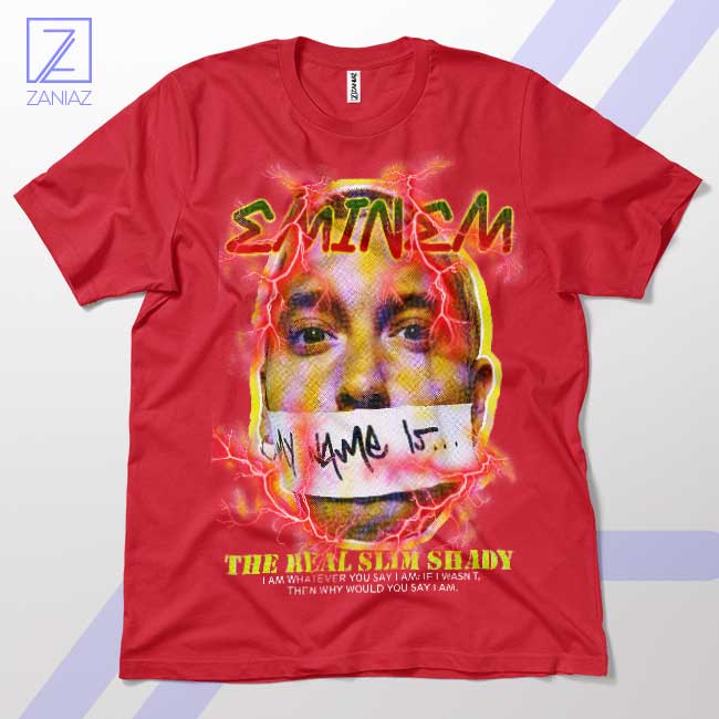 Real Slim Shady Vibes Eminem Graphic Red T-Shirt
