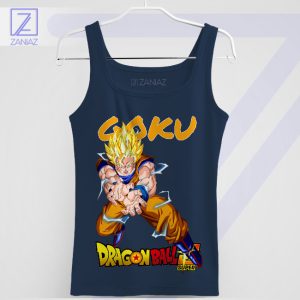 Saiyan Warrior's Pride Goku Kamehameha Navy Tank Top