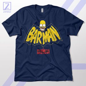 Springfield's Dark Knight Homer Barman Navy T-Shirt