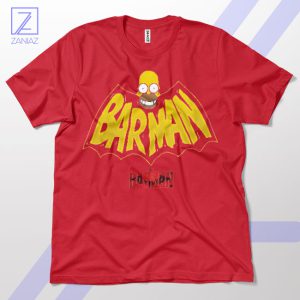 Springfield's Dark Knight Homer Barman Red T-Shirt