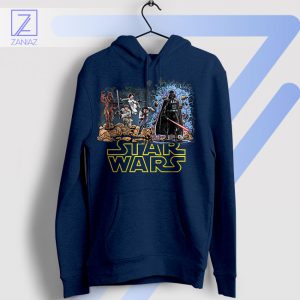 Star Wars Galactic Icons Characters Movie Navy Hoodie
