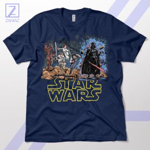 Star Wars Heroes and Villains Characters Navy T-Shirt