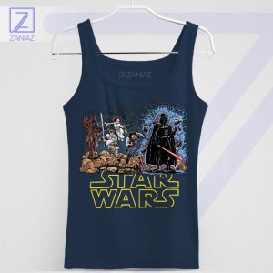 Star Wars Heroes vs Villains Retro Style Navy Tank Top