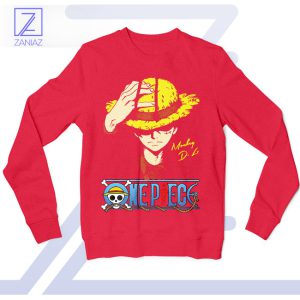 Straw Hat Captain Luffy Signature Red Sweatshirt