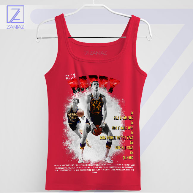 The Art of Scoring Rick Barry Basketball Red Tank Top