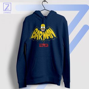 The Bat in Springfield Homer Barman Navy Hoodie