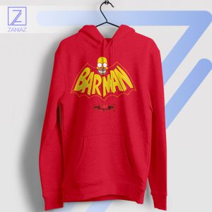The Bat in Springfield Homer Barman Red Hoodie