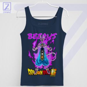 The Fury of Beerus Dragon Ball Super Navy Tank Top