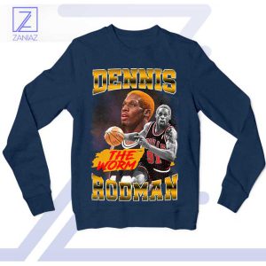 The Worm's World Dennis Rodman NBA Navy Sweatshirt