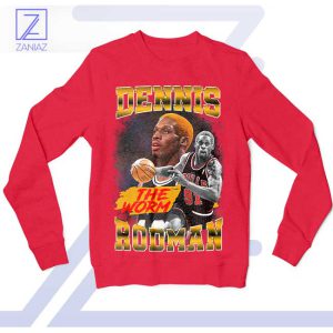The Worm's World Dennis Rodman NBA Red Sweatshirt