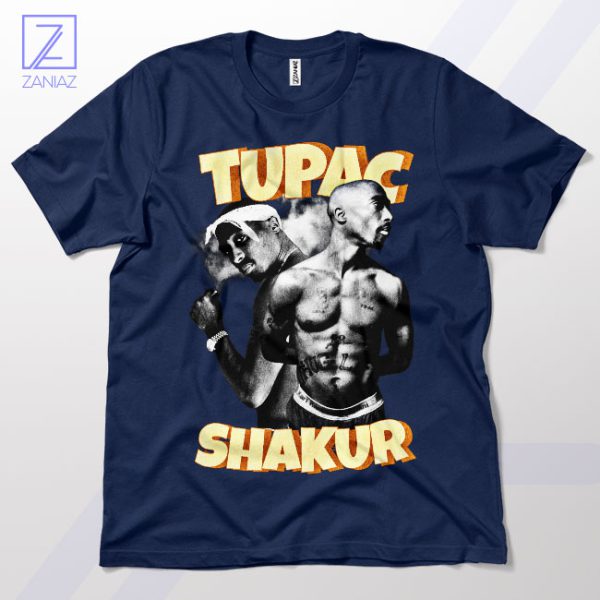 Thug Life Tribute Tupac Shakur Smoke Navy T-Shirt