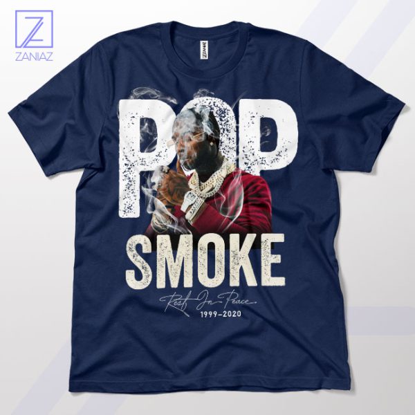 Trap Legend Tribute Pop Smoke Navy T-Shirt