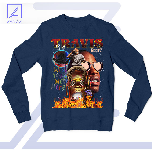 Travis Wish You Were Here Tour Art Navy Sweatshirt