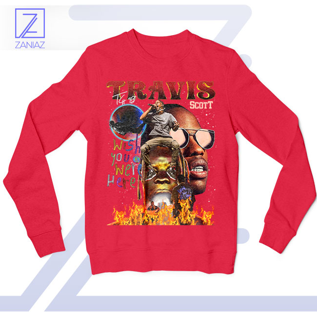 Travis Wish You Were Here Tour Art Red Sweatshirt