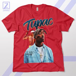 Tupac 71-96 Signature Remembering a Legend Red T-Shirt