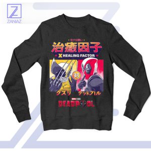 X-Healing Hilarity Deadpool x Wolverine Black Sweatshirt