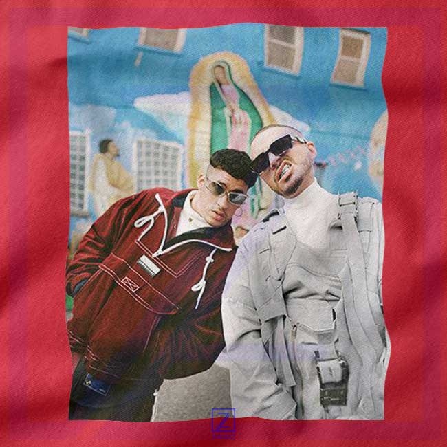Bad Bunny J Balvin closeup Hoodie - Reggaeton Merch