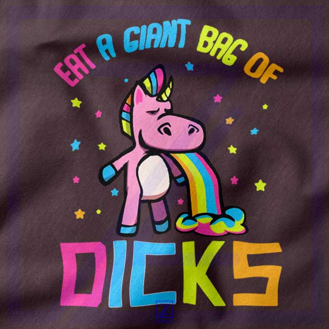Eat A Giant Bag Of Dicks closeup Hoodie - Funny Unicorn
