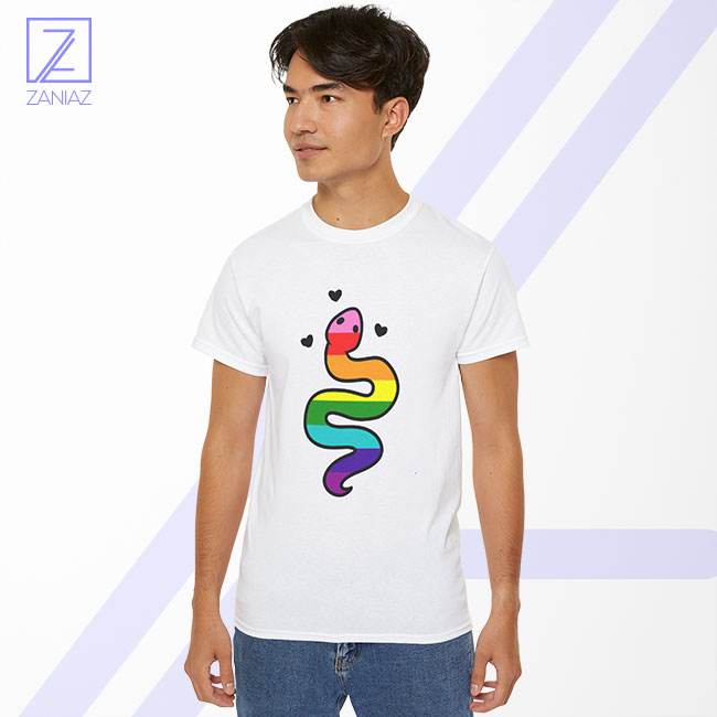 Gay Pride Snake Tshirt - Rainbow Flag