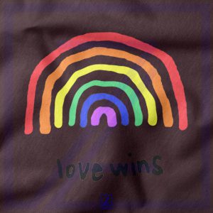 Love Wins closeup Hoodie - Rainbow Merch