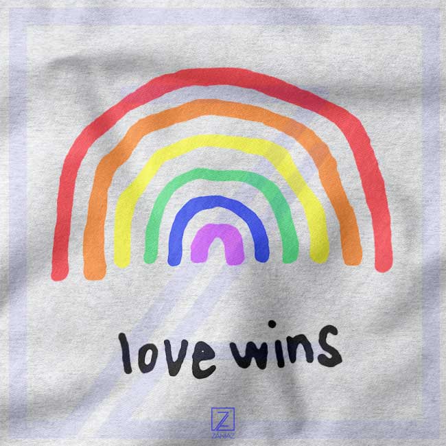 Love Wins closeup Tshirt - Rainbow Merch Tee