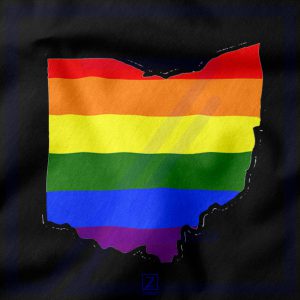 Ohio Pride closeup Hoodie - Rainbow Flag Merch