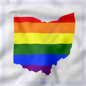 Ohio Pride closeup Tshirt - Rainbow Flag Merch