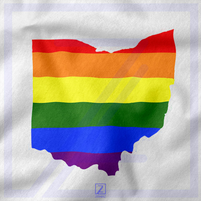 Ohio Pride closeup Tshirt - Rainbow Flag Merch
