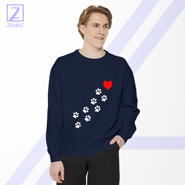 Paws Dogs Heart Sweatshirt - Funny Animals