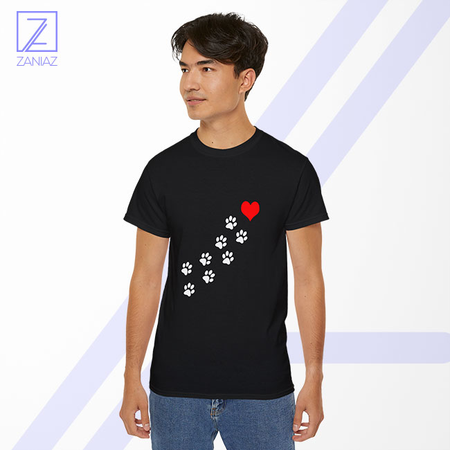 Paws Dogs Heart Tshirt - Funny Animals