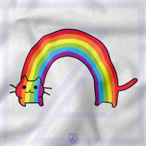 Rainbow Cat closeup Tshirt - Kitty Pride Merch