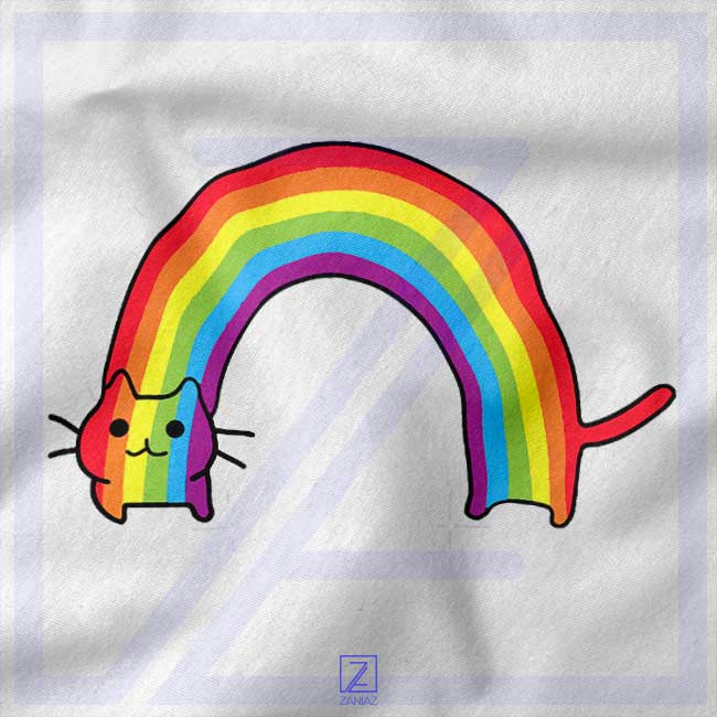Rainbow Cat closeup Tshirt - Kitty Pride Merch