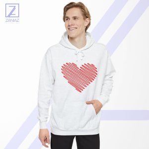 Red Heart Diagonal Hoodie - Best Gift Love