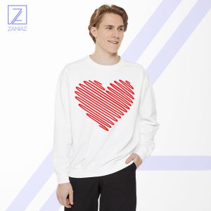 Red Heart Diagonal Sweatshirt - Best Love