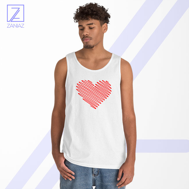 Red Heart Diagonal Tank Top - Buy Gift Love